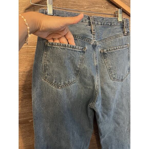 Frame Le Jane Crop High Rise Wide Leg Straight Jeans Women’s Size 27 Raw Hem - Picture 10 of 11